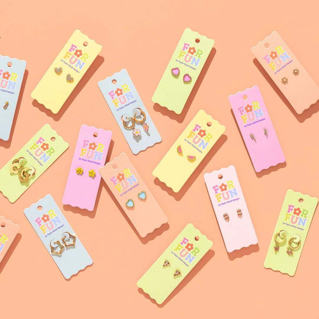 Colorful packaging of earrings