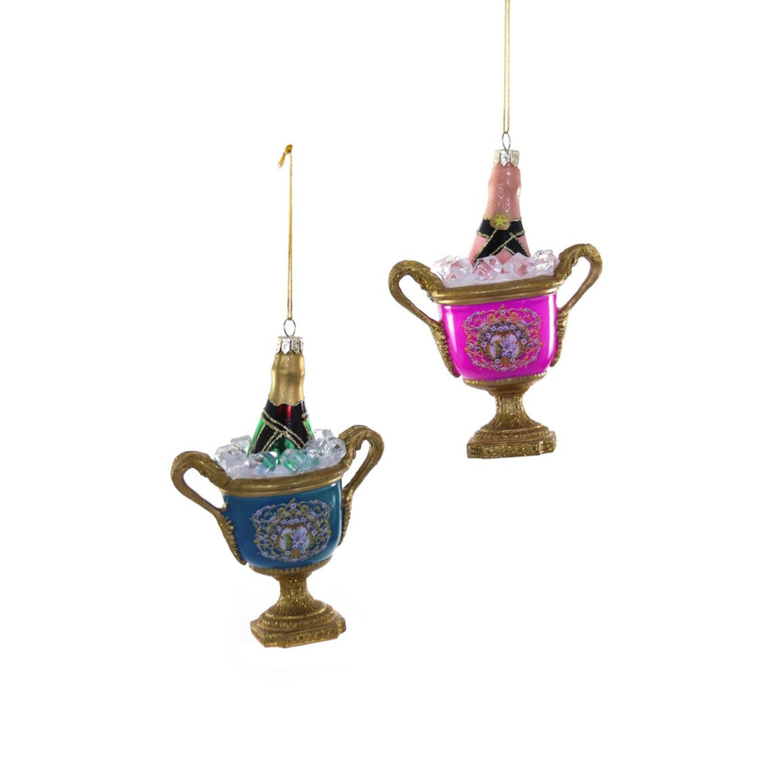 FRENCH WINE BUCKET GLASS ORNAMENT BY CODY FOSTER Cody Foster Co. FRENCH WINE BUCKET GLASS ORNAMENT BY CODY FOSTER Bonjour Fete - Party Supplies