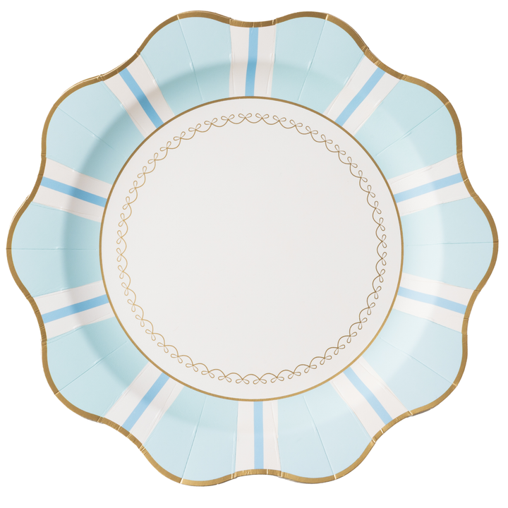 FRESH MINT REGENCY STRIPE DINNER PLATES Bonjour Fete Plates FRESH MINT REGENCY STRIPE DINNER PLATES Bonjour Fete - Party Supplies