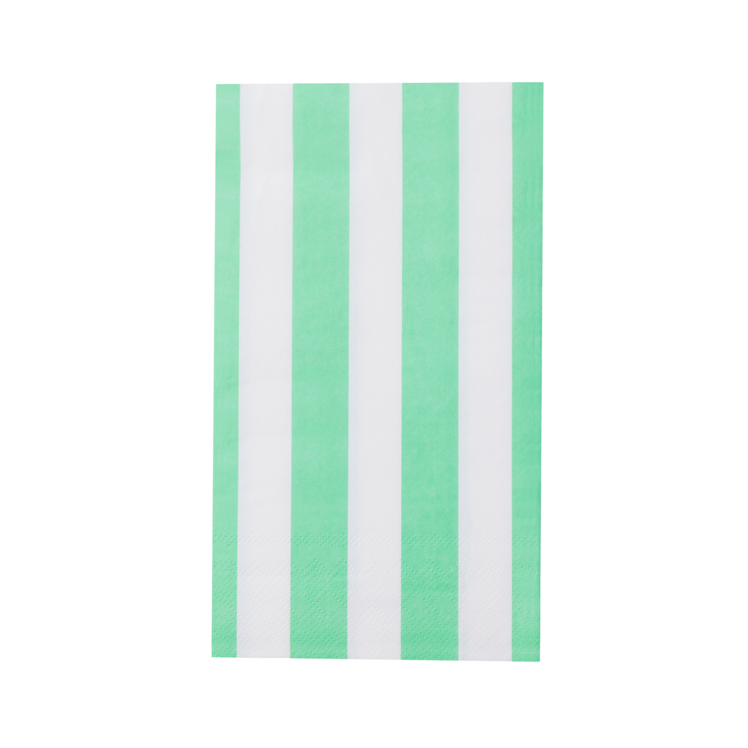 FRESH MINT SIGNATURE CABANA STRIPE GUEST TOWELS Bonjour Fete Napkins FRESH MINT SIGNATURE CABANA STRIPE GUEST TOWELS Bonjour Fete - Party Supplies