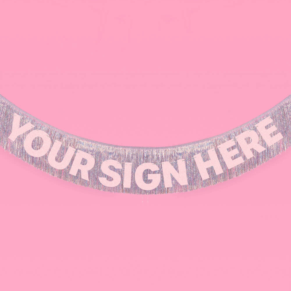 Shimmer Fringe - iridescent banner xo, Fetti Banners Shimmer Fringe - iridescent banner Bonjour Fete - Party Supplies