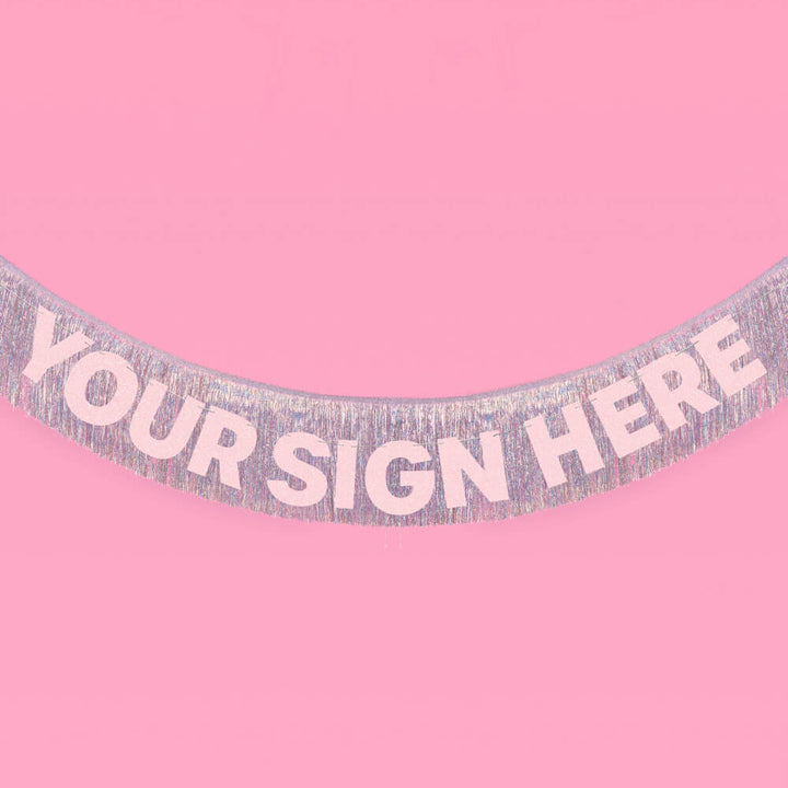 Shimmer Fringe - iridescent banner xo, Fetti Banners Shimmer Fringe - iridescent banner Bonjour Fete - Party Supplies