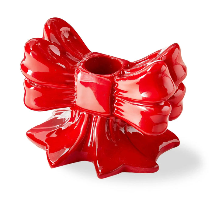 BOW TAPER CANDLE HOLDER Tag Christmas Holiday Kitchen & Entertaining BOW TAPER CANDLE HOLDER Bonjour Fete - Party Supplies