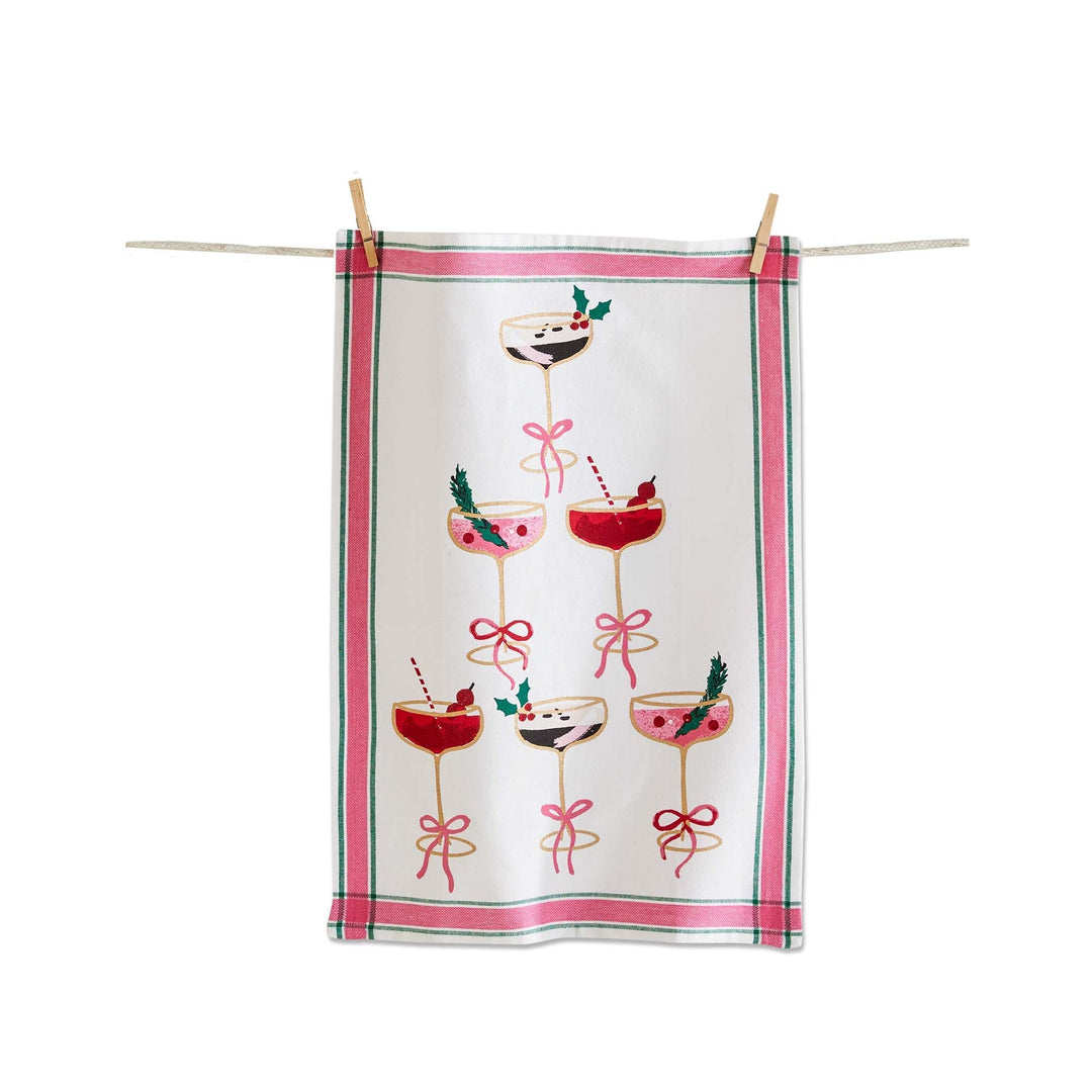 HOLIDAY COCKTAIL DISH TOWEL Tag Christmas Holiday Kitchen & Entertaining HOLIDAY COCKTAIL DISH TOWEL Bonjour Fete - Party Supplies