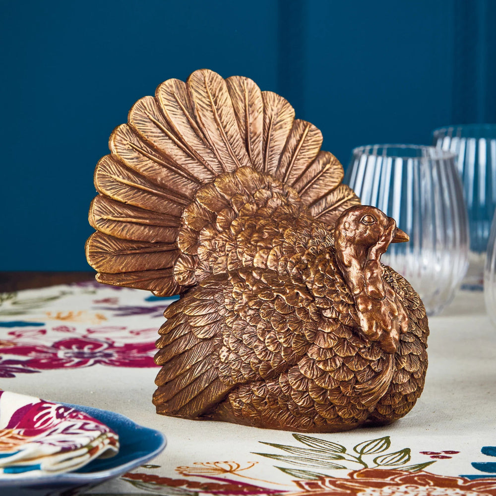 HAND PAINTED TURKEY FIGURINE - Bonjour Fête 