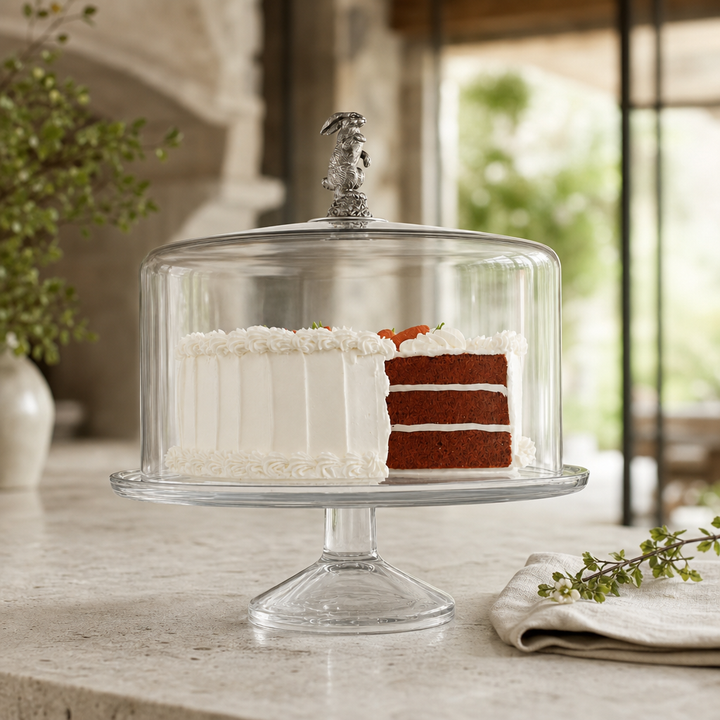 Bunny Glass Covered Cake / Dessert Stand