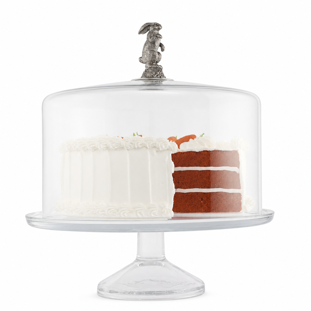 Bunny Glass Covered Cake / Dessert Stand