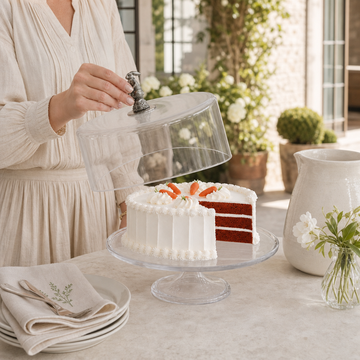 Bunny Glass Covered Cake / Dessert Stand
