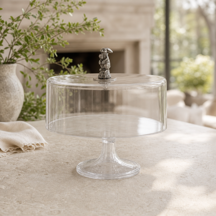 Bunny Glass Covered Cake / Dessert Stand