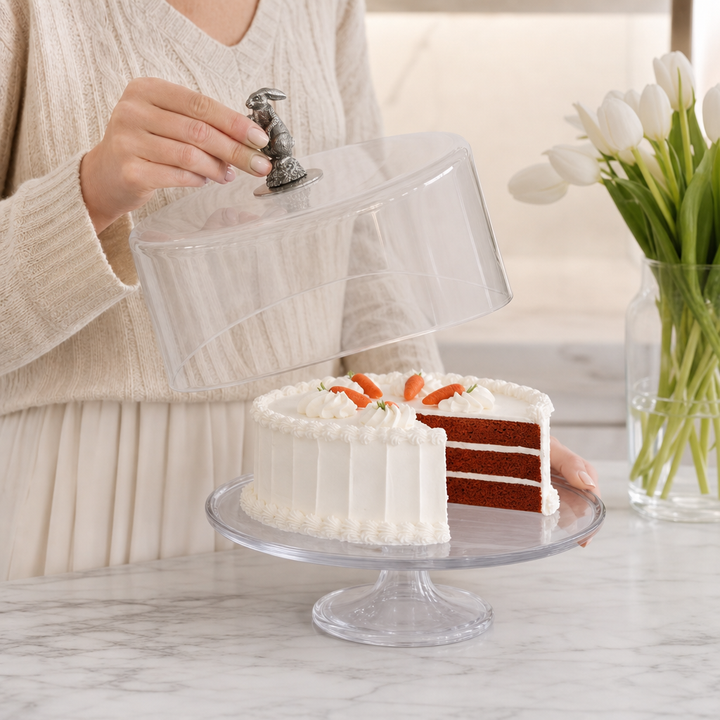 Bunny Glass Covered Cake / Dessert Stand