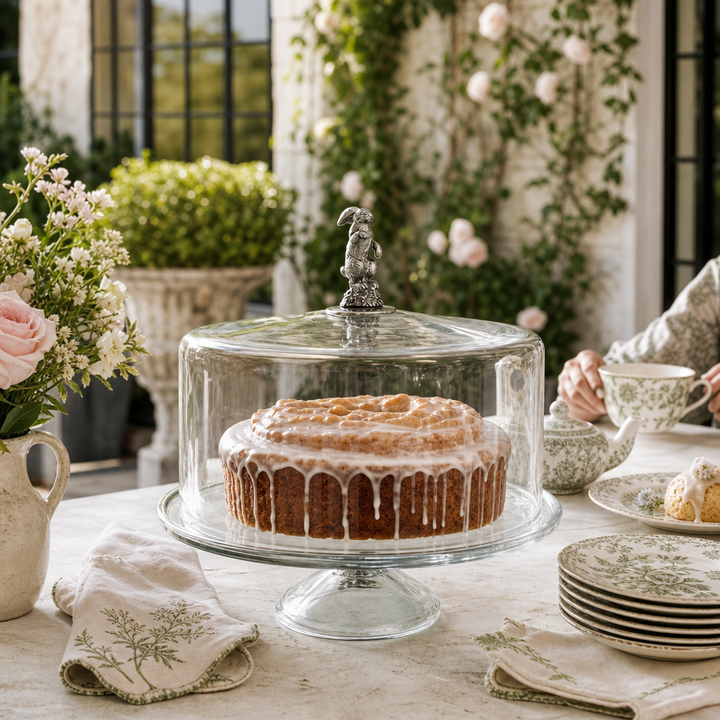Bunny Glass Covered Cake / Dessert Stand