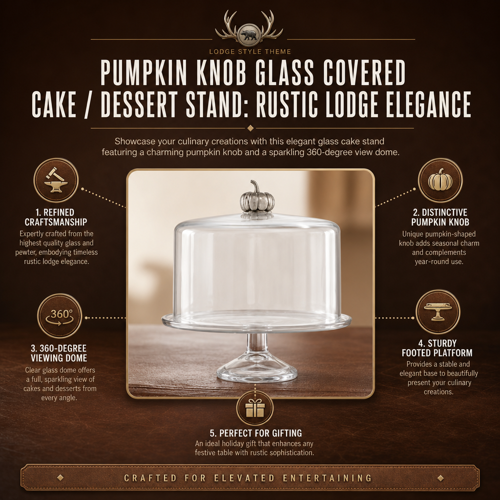Pumpkin Knob Glass Covered Cake Stand