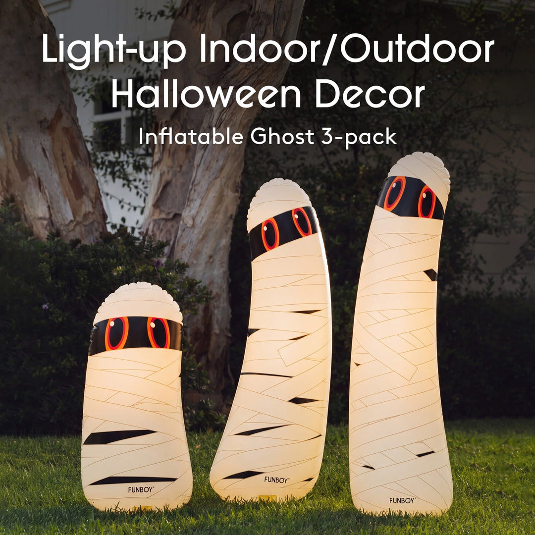 Standing Light-Up Mummy Ghost Decor, Set of 3