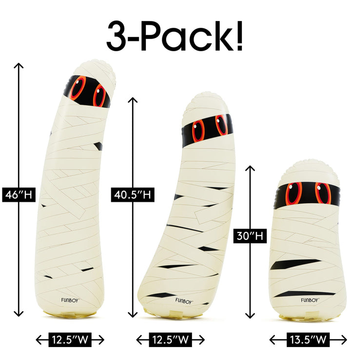 Standing Light-Up Mummy Ghost Decor, Set of 3