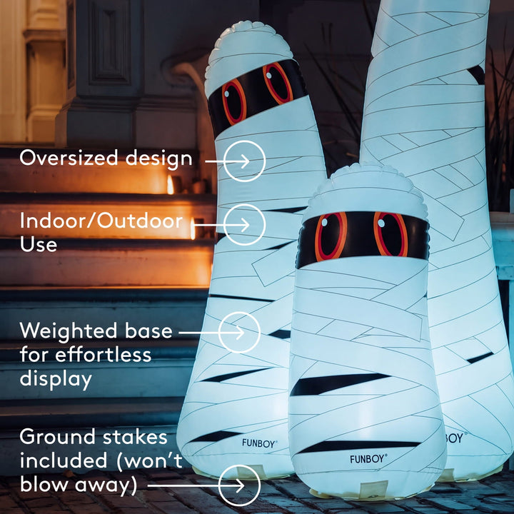 Standing Light-Up Mummy Ghost Decor, Set of 3