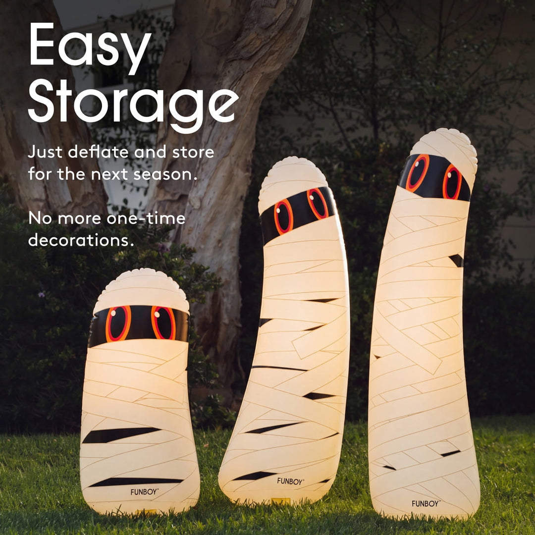 Standing Light-Up Mummy Ghost Decor, Set of 3