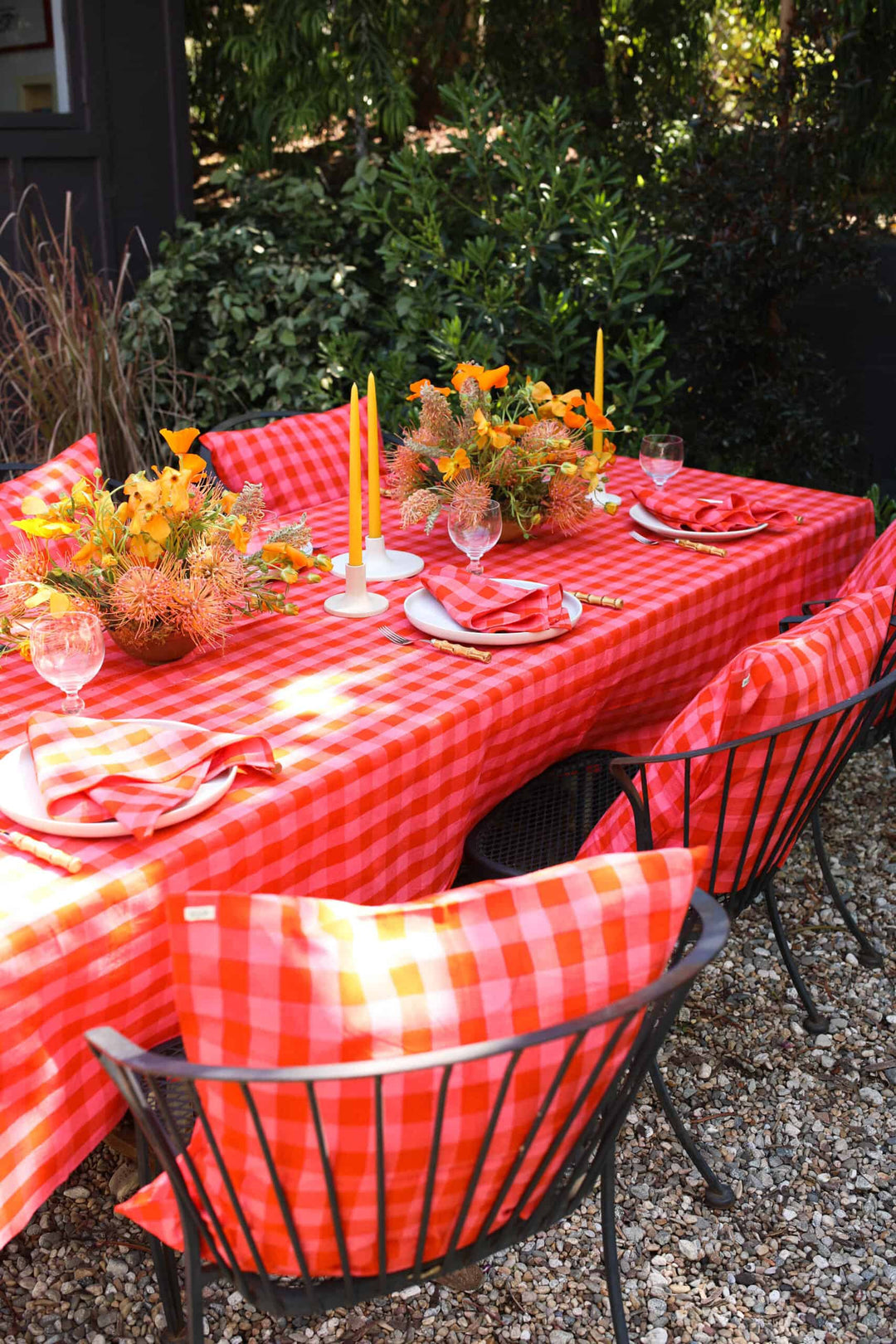 GINGHAM - Guava Napkins Heather Taylor Home simple GINGHAM - Guava Napkins Bonjour Fete - Party Supplies