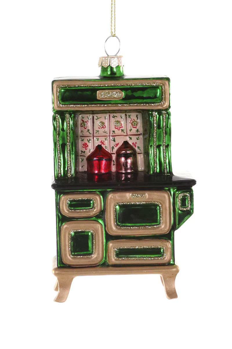 Cozy Cottage Cook Stove Glass Ornament by Cody Foster