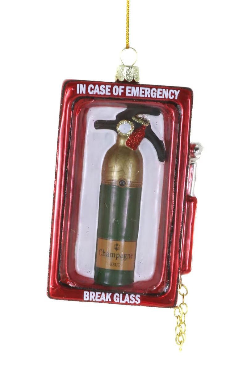Champagne Emergency Glass Ornament by Cody Foster