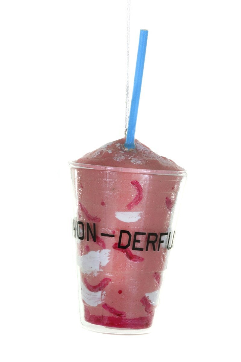 LA Strawberry Smoothie Glass Ornament by Cody Foster