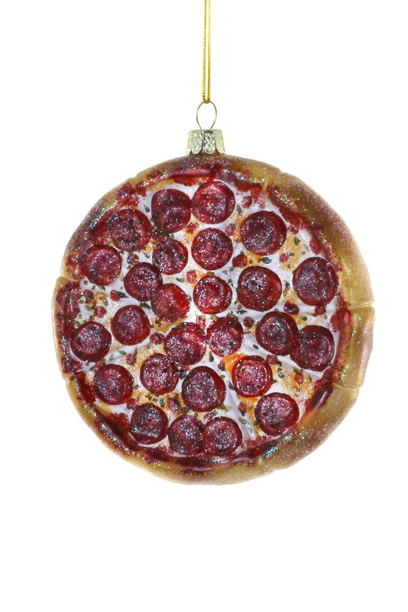 Pepperoni Pizza Glass Ornament by Cody Foster
