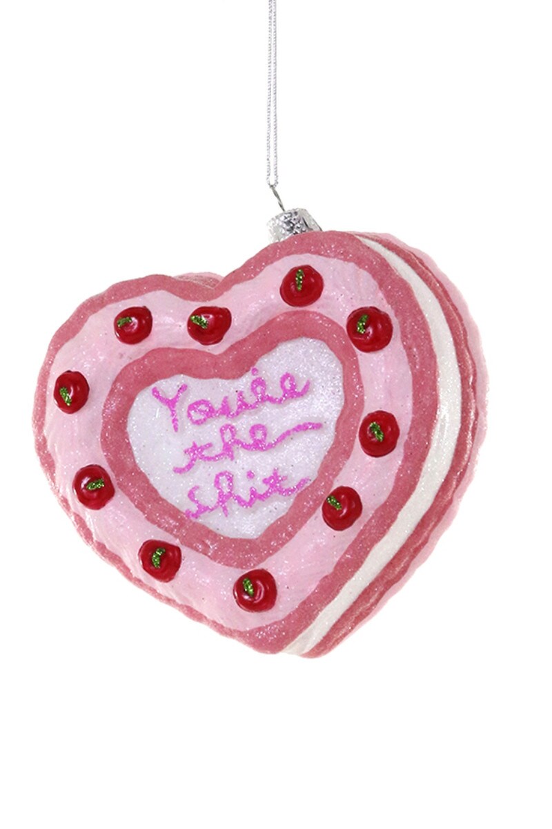 YOU'RE THE SHIT HEART CAKE GLASS ORNAMENT BY CODY FOSTER Cody Foster Co. Christmas Ornament YOU'RE THE SHIT HEART CAKE GLASS ORNAMENT BY CODY FOSTER Bonjour Fete - Party Supplies