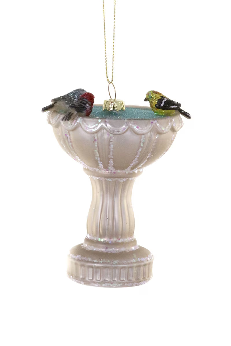 BIRD BATH GLASS ORNAMENT BY CODY FOSTER Cody Foster Co. Christmas Ornament BIRD BATH GLASS ORNAMENT BY CODY FOSTER Bonjour Fete - Party Supplies