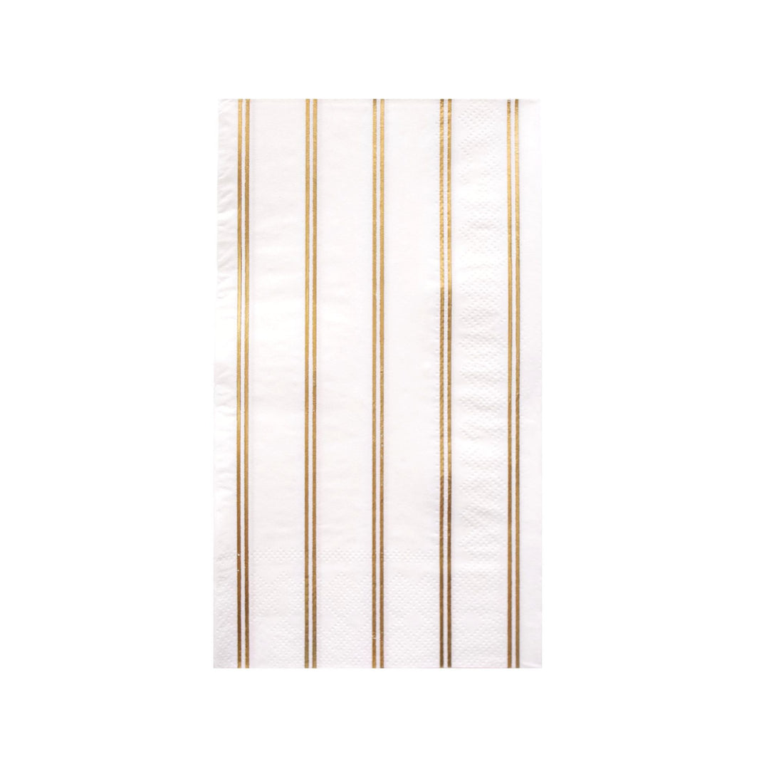 GOLD SIGNATURE STRIPE GUEST TOWELS Bonjour Fete Napkins Bonjour Fete - Party Supplies