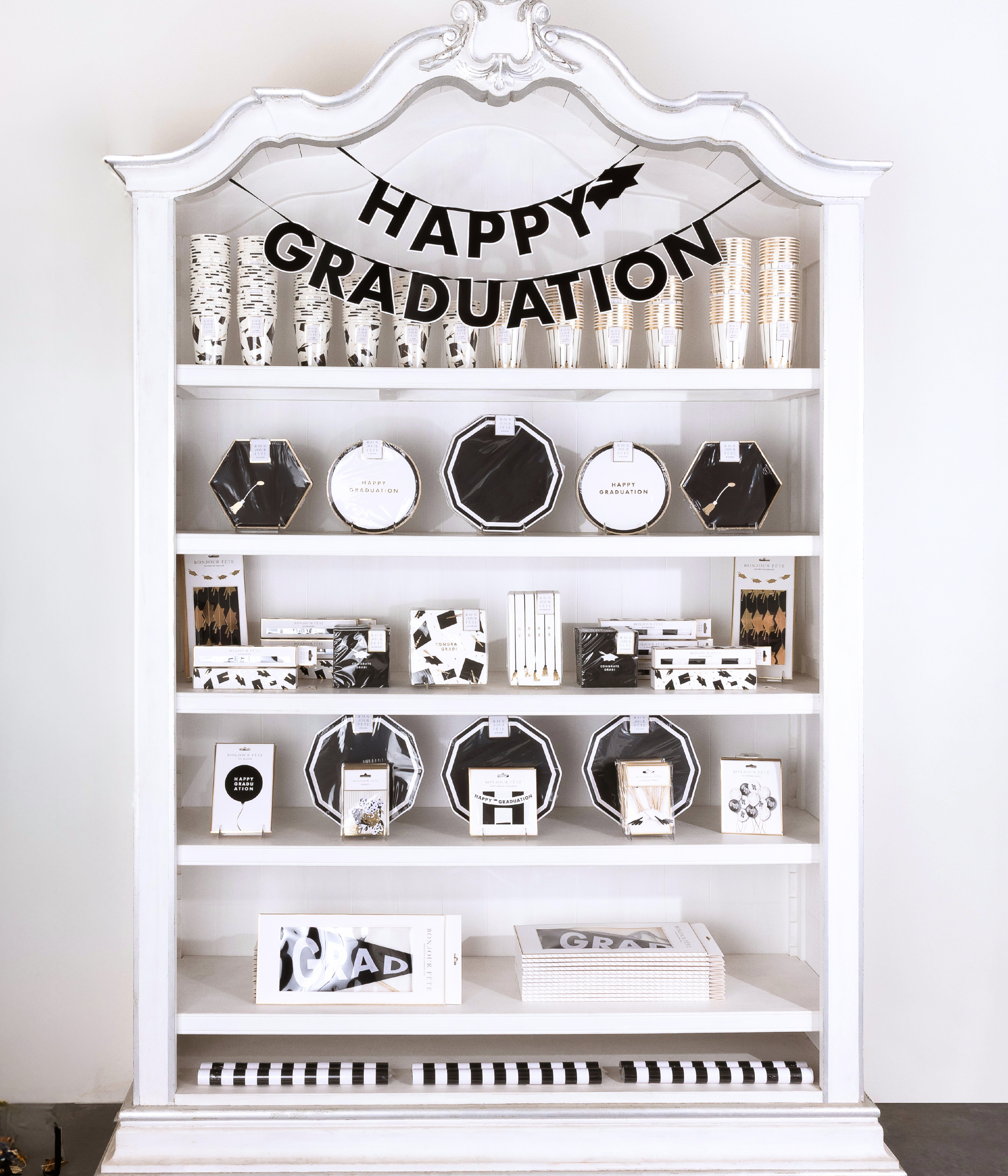 GRADUATION PARTY SUPPLIES MONOCHROMATIC GOLD PLATES NAPKINS CUPS