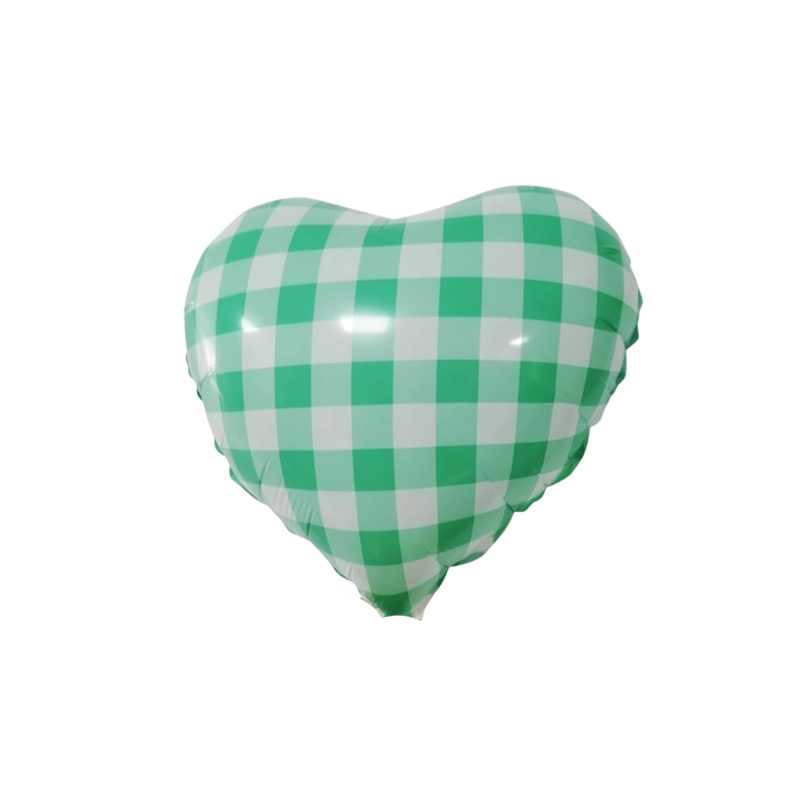 GREEN GINGHAM HEART SHAPED BALLOON Amazon GREEN GINGHAM HEART SHAPED BALLOON Bonjour Fete - Party Supplies
