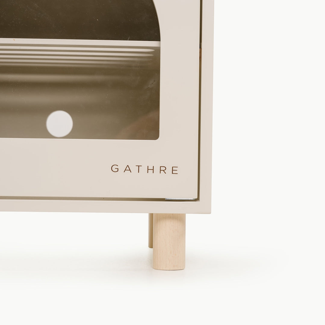 Gathre modern wooden play kitchen for toddler imaginative play.