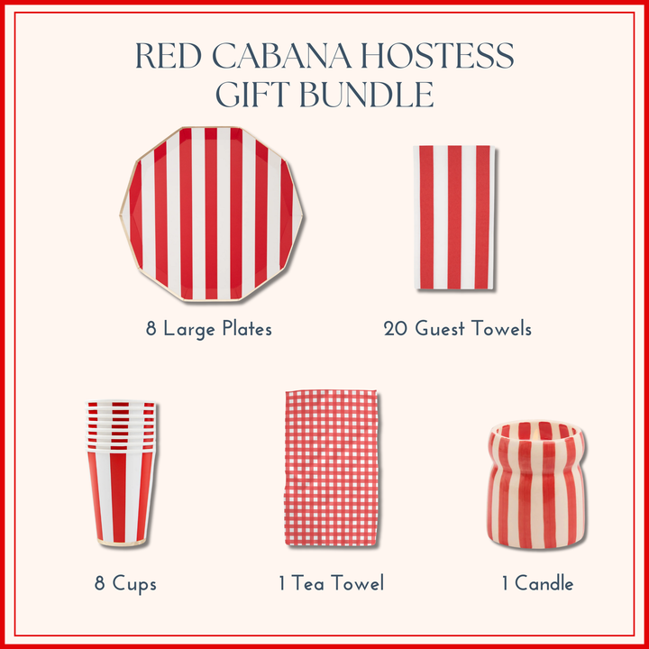 RED CABANA HOSTESS GIFT BUNDLE Bonjour Fête  RED CABANA HOSTESS GIFT BUNDLE Bonjour Fete - Party Supplies
