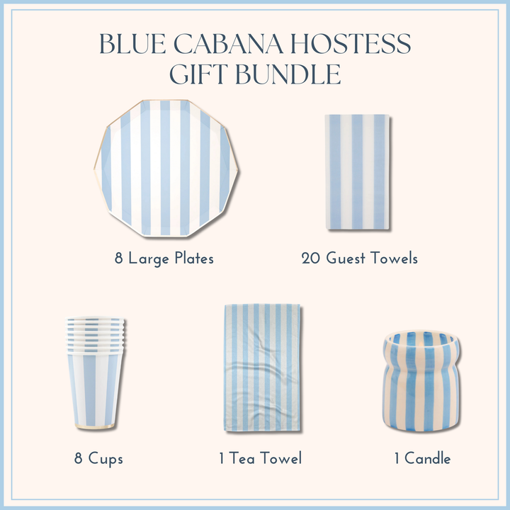 BLUE CABANA HOSTESS GIFT BUNDLE Bonjour Fête  BLUE CABANA HOSTESS GIFT BUNDLE Bonjour Fete - Party Supplies