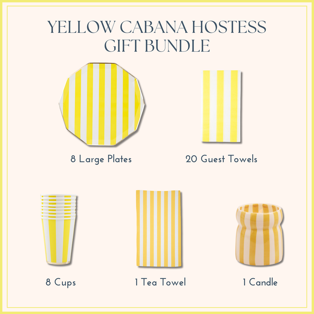 YELLOW CABANA HOSTESS GIFT BUNDLE Bonjour Fête  YELLOW CABANA HOSTESS GIFT BUNDLE Bonjour Fete - Party Supplies