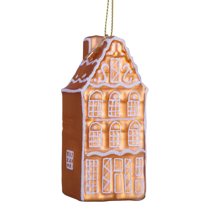 GINGERBREAD CANAL HOUSE GLASS ORNAMENT Vondels Bonjour Fete - Party Supplies