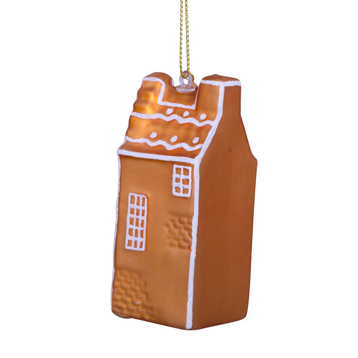 GINGERBREAD CANAL HOUSE GLASS ORNAMENT Vondels Bonjour Fete - Party Supplies