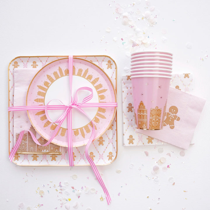 PINK GINGERBREAD PARTY KIT Bonjour Fête  Christmas Holiday Party Supplies PINK GINGERBREAD PARTY KIT Bonjour Fete - Party Supplies