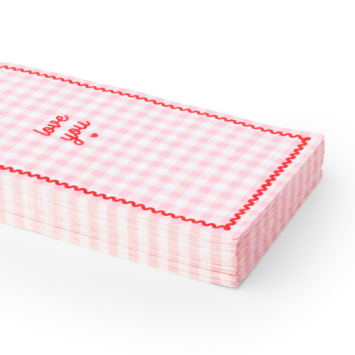 GINGHAM VALENTINE'S DAY GUEST TOWELS Bonjour Fete Garlands & Banners GINGHAM VALENTINE'S DAY GUEST TOWELS Bonjour Fete - Party Supplies