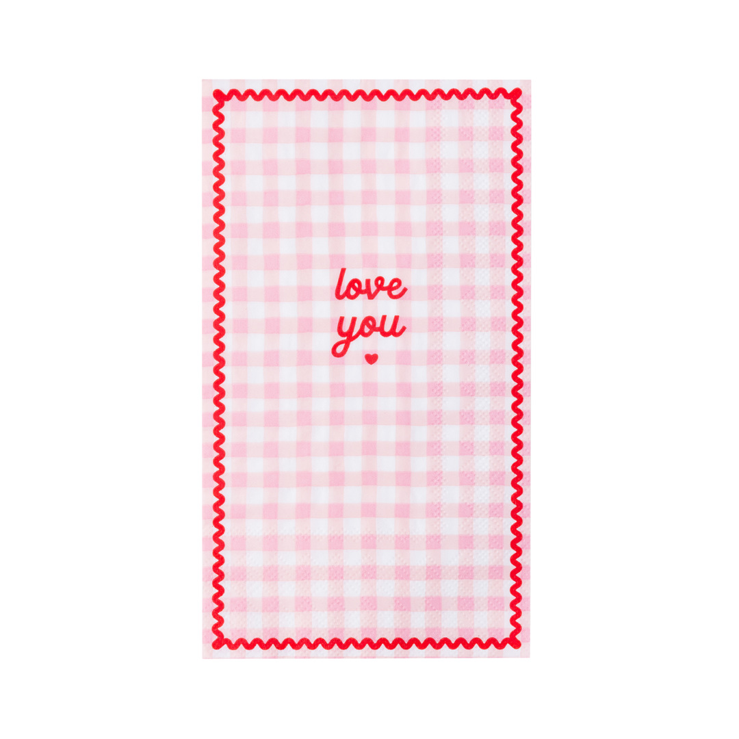GINGHAM VALENTINE'S DAY GUEST TOWELS Bonjour Fete Garlands & Banners 