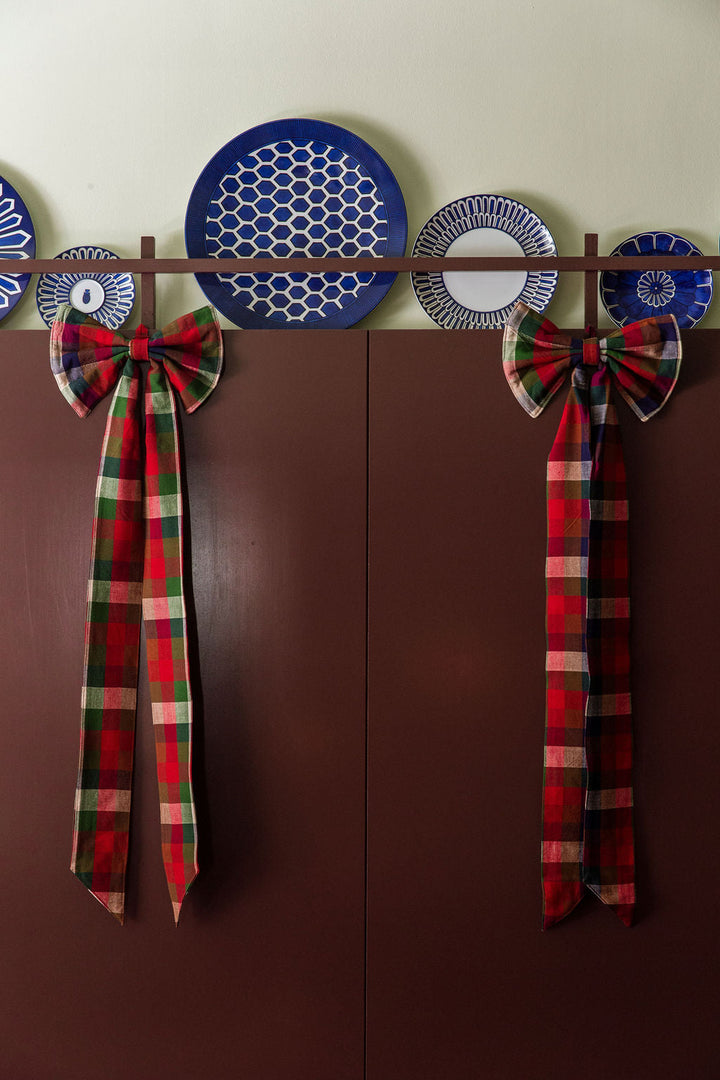GINGHAM - Pine Fabric Bow