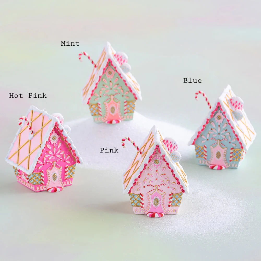 RAINBOW GINGERBREAD COTTAGE BY GLITTERVILLE Glitterville Christmas Ornament RAINBOW GINGERBREAD COTTAGE BY GLITTERVILLE Bonjour Fete - Party Supplies