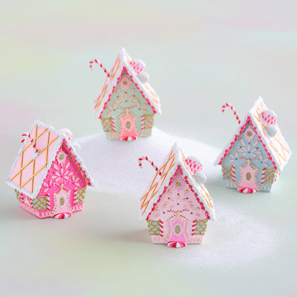 RAINBOW GINGERBREAD COTTAGE BY GLITTERVILLE Glitterville Christmas Ornament RAINBOW GINGERBREAD COTTAGE BY GLITTERVILLE Bonjour Fete - Party Supplies