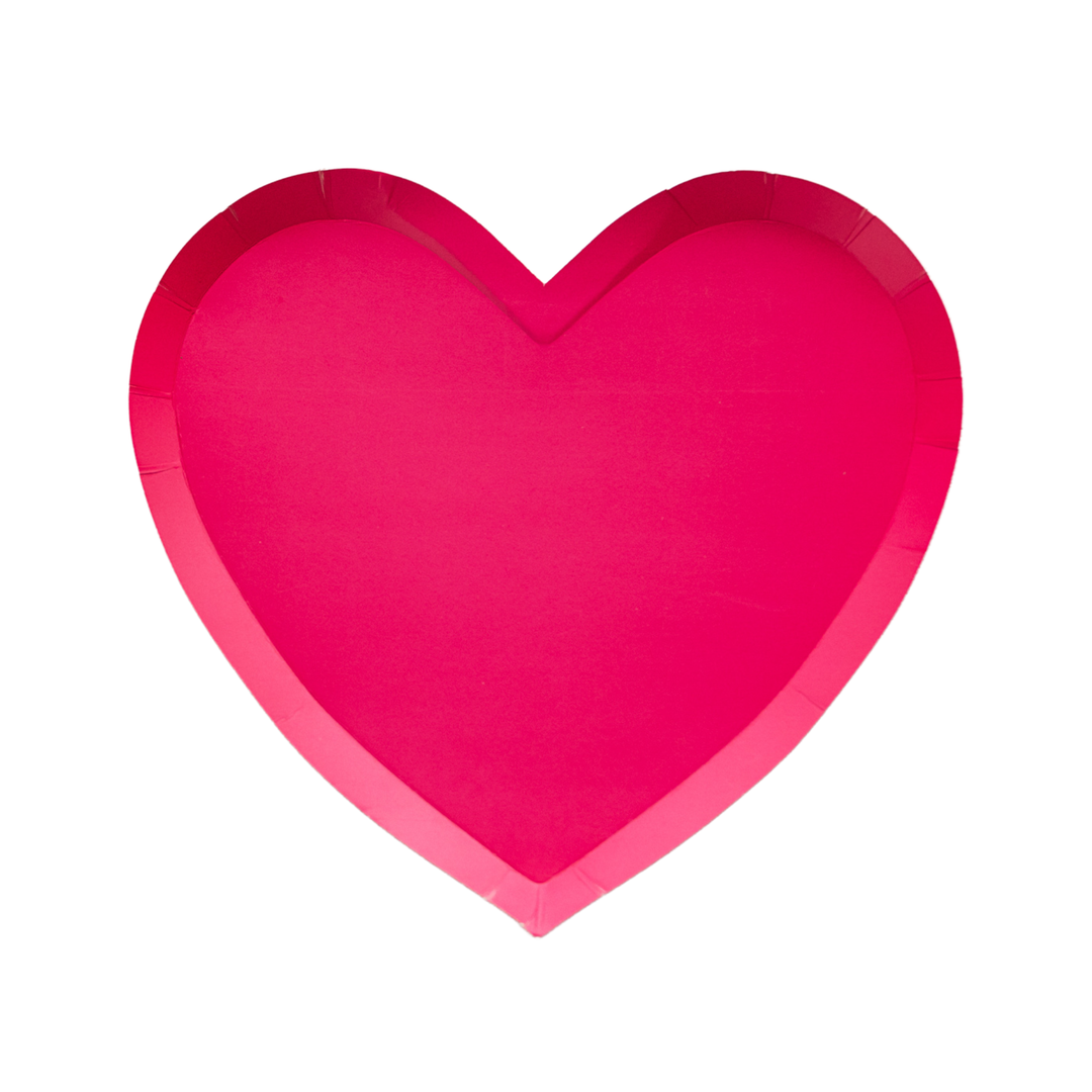 HAUTE PINK HEART SHAPED PLATES Bonjour Fete Plates HAUTE PINK HEART SHAPED PLATES Bonjour Fete - Party Supplies