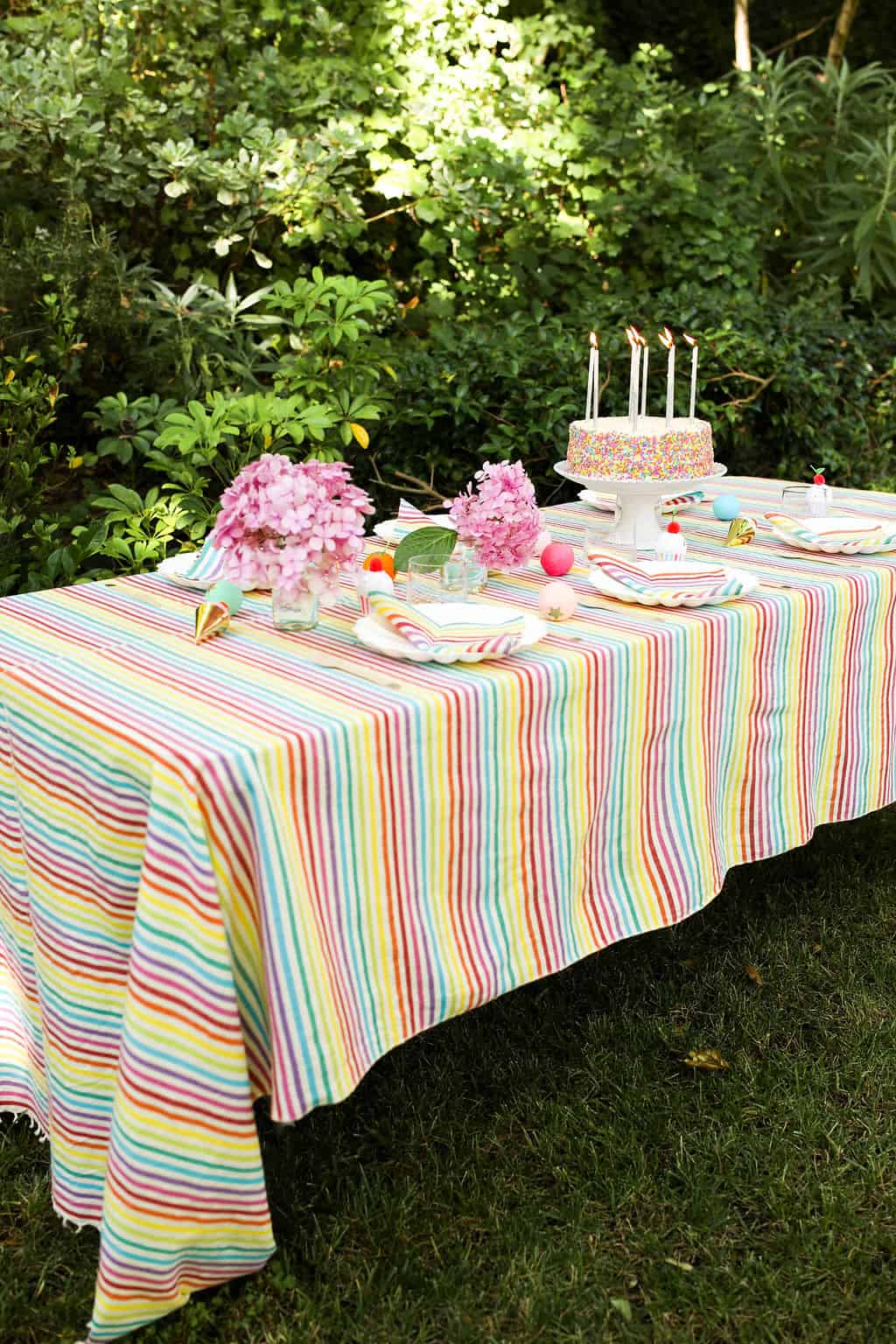 MULTI STRIPE - Rainbow Napkins Heather Taylor Home simple MULTI STRIPE - Rainbow Napkins Bonjour Fete - Party Supplies