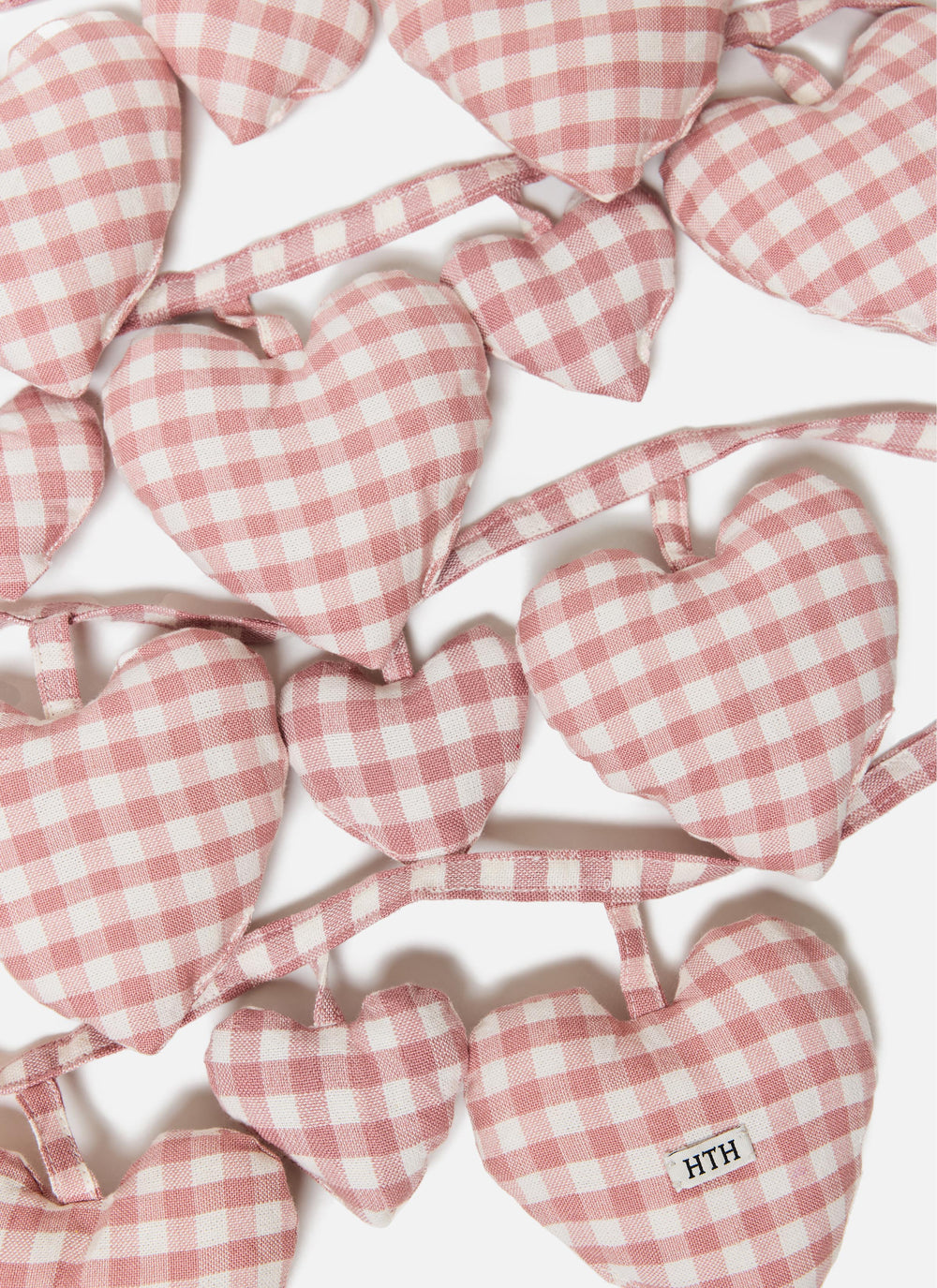 MINI GINGHAM - Rosa Hearts Garland Heather Taylor Home simple MINI GINGHAM - Rosa Hearts Garland Bonjour Fete - Party Supplies