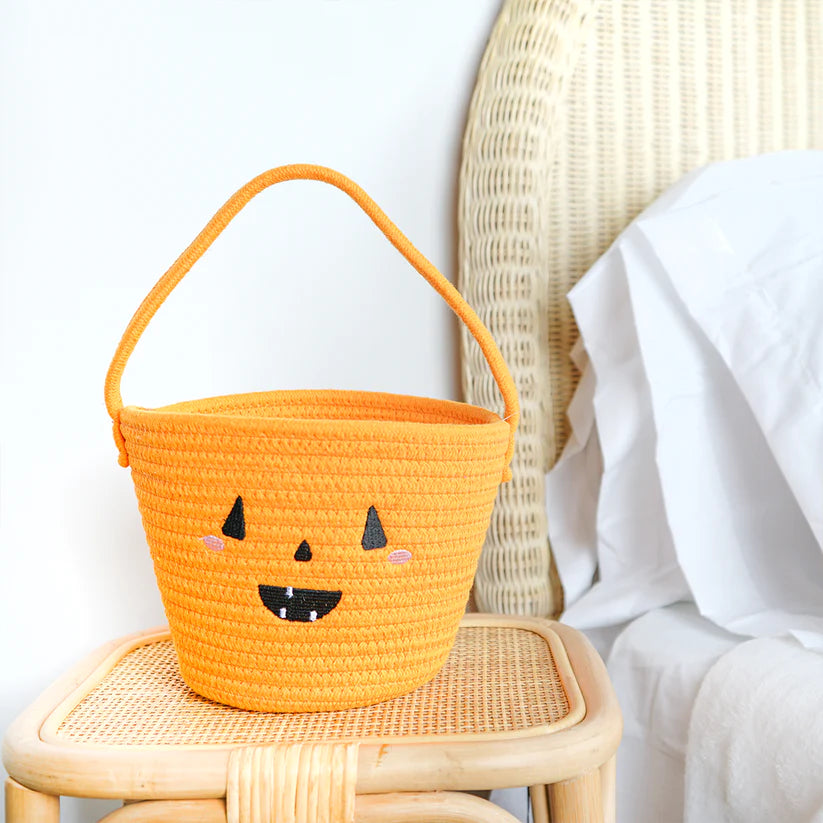 HALLOWEEN PUMPKIN ROPE BASKET Emerson and Friends Bonjour Fete - Party Supplies