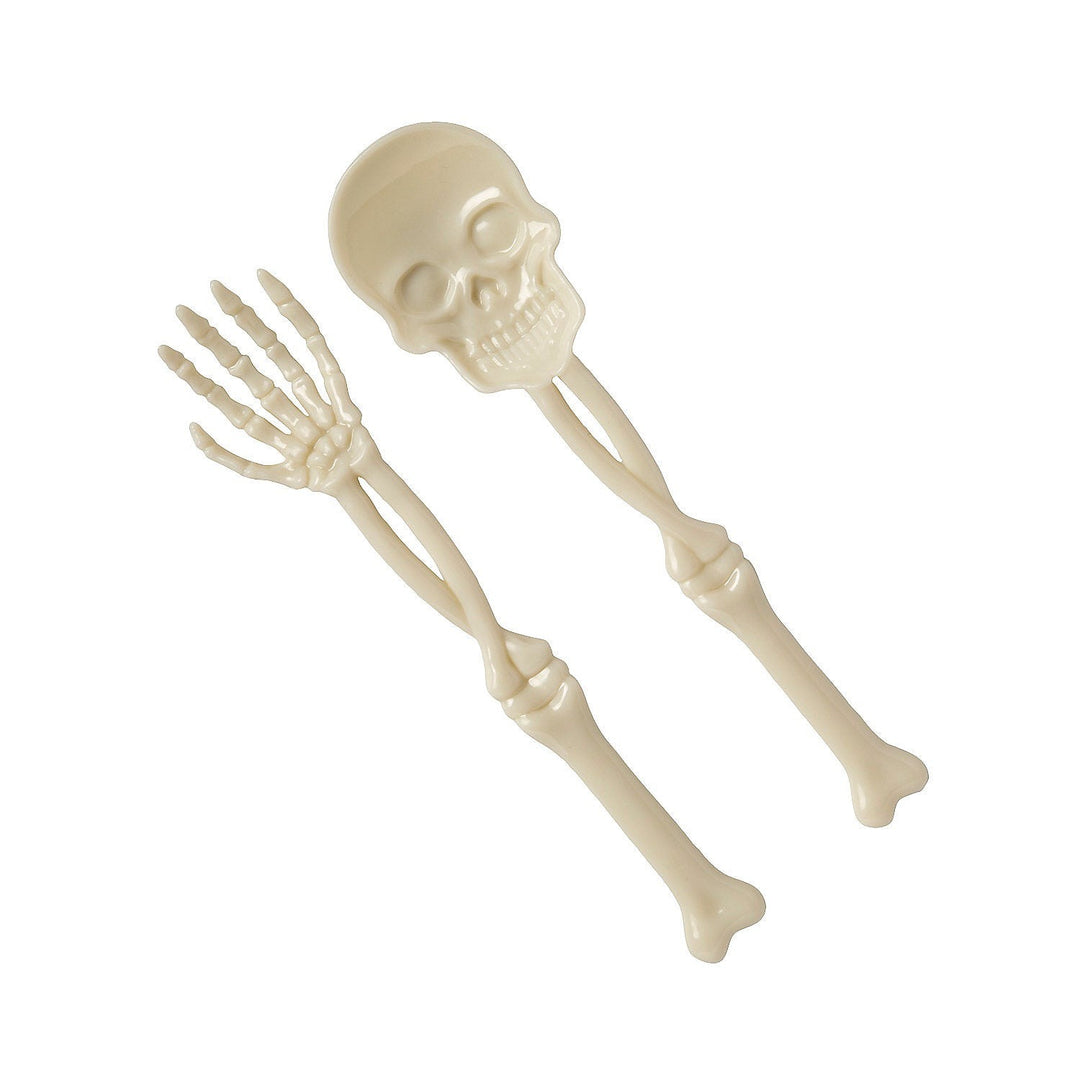 HALLOWEEN SKELETON FORK & SPOON SET Fun Express Bonjour Fete - Party Supplies