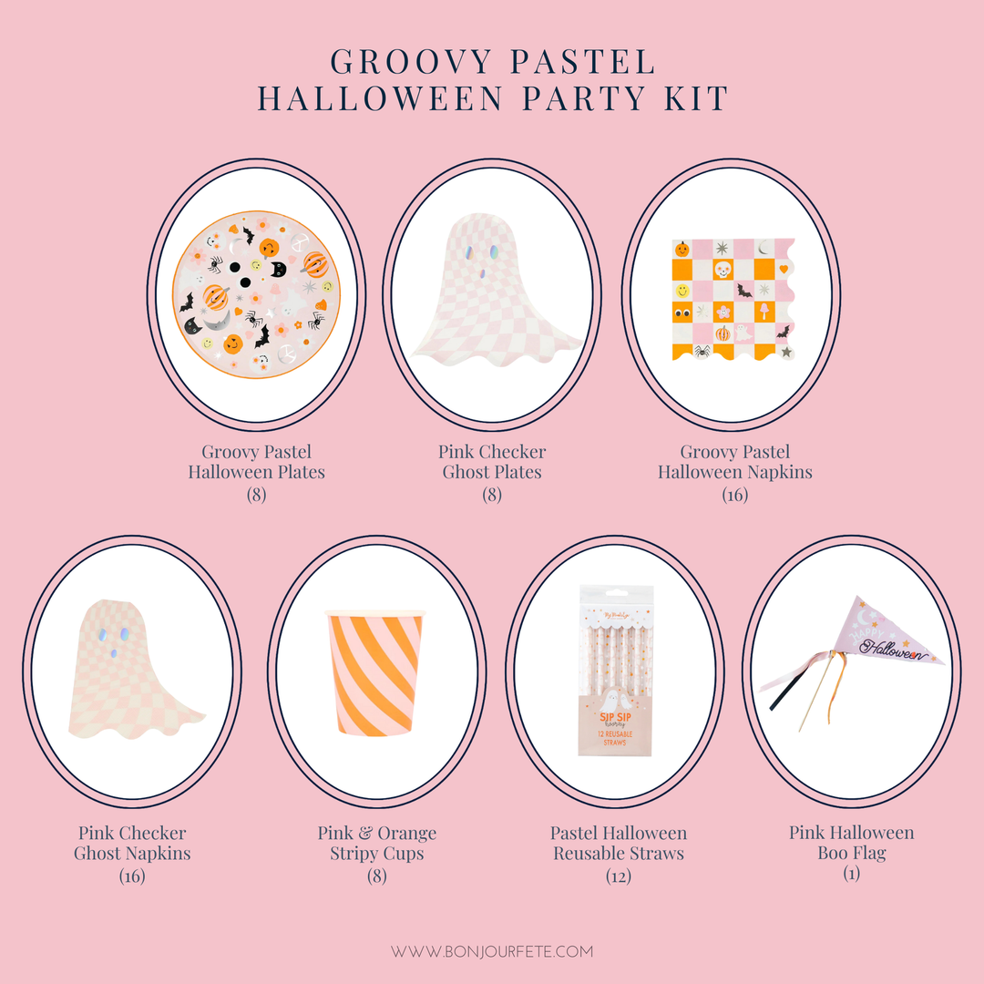 GROOVY PASTEL HALLOWEEN PARTY KIT Bonjour Fête  Bonjour Fete - Party Supplies