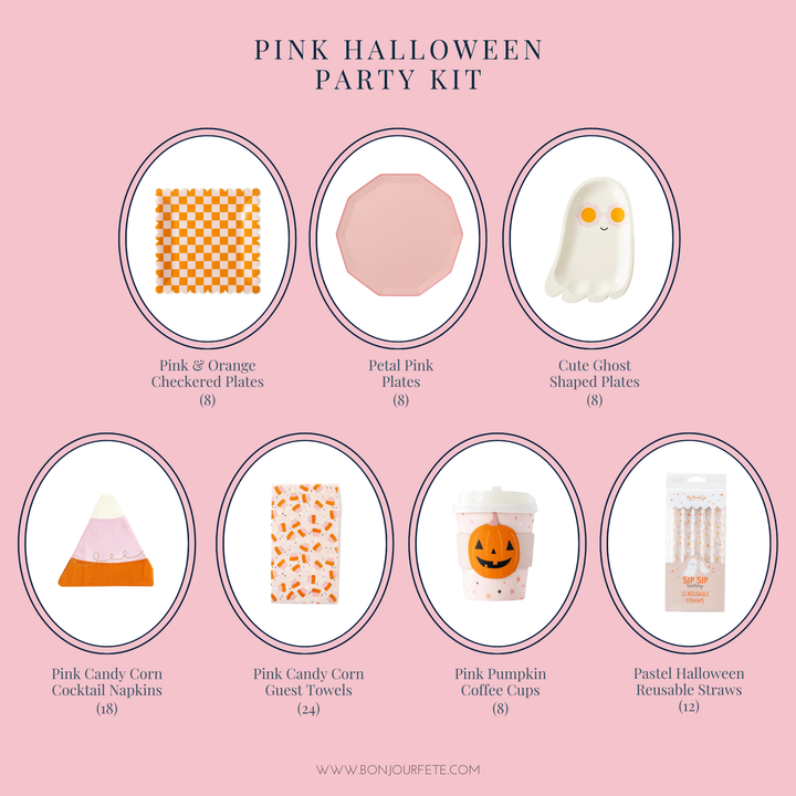 PINK HALLOWEEN PARTY KIT Bonjour Fête Bonjour Fete - Party Supplies