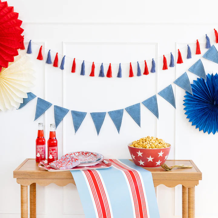 HAMPTONS STRIPED PAPER TABLE RUNNER My Mind’s Eye 4th of July Bonjour Fete - Party Supplies